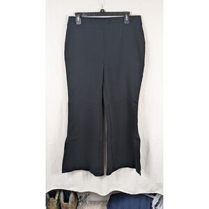 Spanx Perfect Pant Double Split Hem Wide Leg Leggings Black Women's Size Large